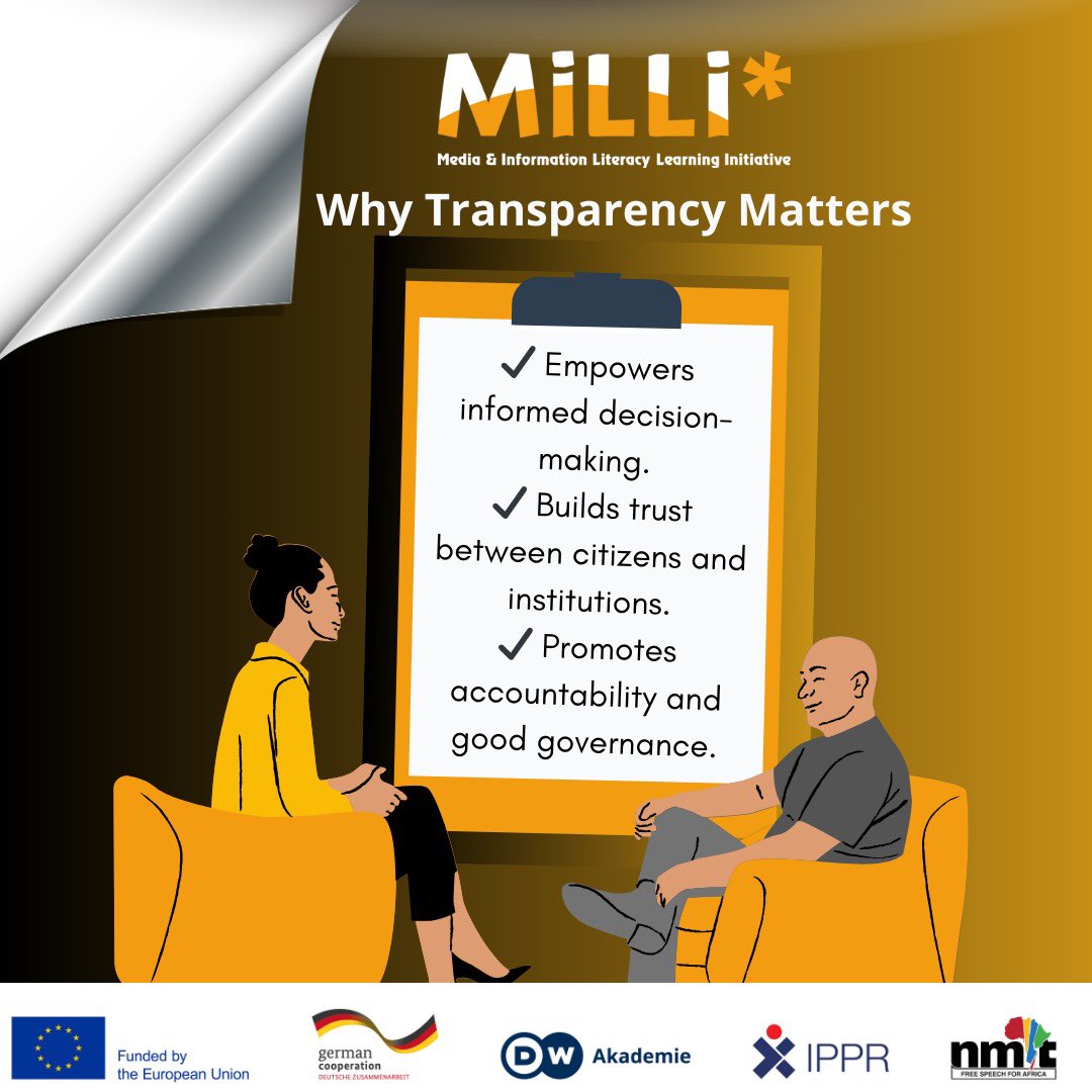 Transparency is the foundation of a just and accountable society. In Namibia, where information flows freely, citizens are empowered to make informed decisions.
#ATI
#AccessNamibia
#EmpoweringNamibiansThroughInformation
#MilliNamibia
#MyVoiceMyRights
#Transparency
#ATINamibia