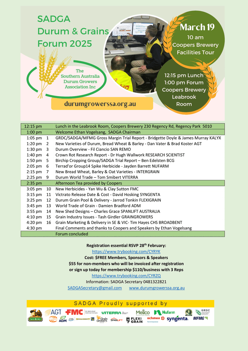 2025 SADGA Forum &amp; Coopers Brewery Tour.
Tour starts 10 am followed by Forum 1:00 pm in the Leabrook Room. Tickets trybooking.com/CYRYK