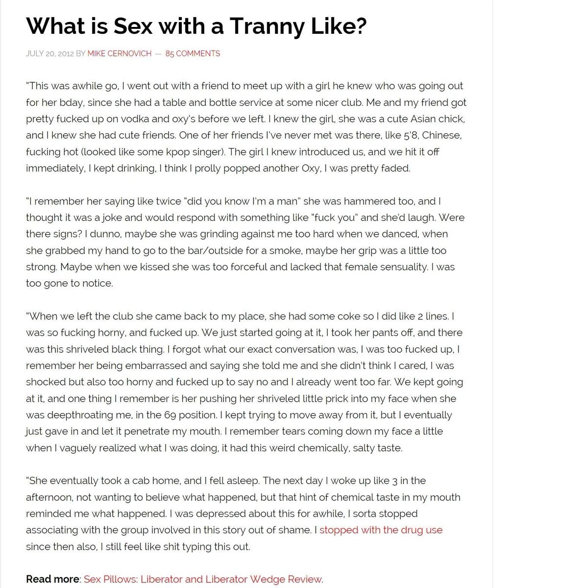 <a href="/Cernovich/">Cernovich</a> <a href="/CitizenNonePod/">Citizen Ø</a> The above tweet is evidence Cerno suffered severe brain damage due to the hypoxia he incurred while throating a tranny.