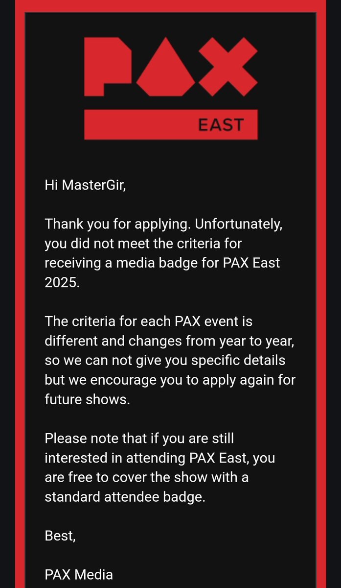 MasterGir's tweet image. Hey @pax, you wanna explain how the rest of my team got theirs with no problem, but somehow I don't qualify? You wanna run that by me?