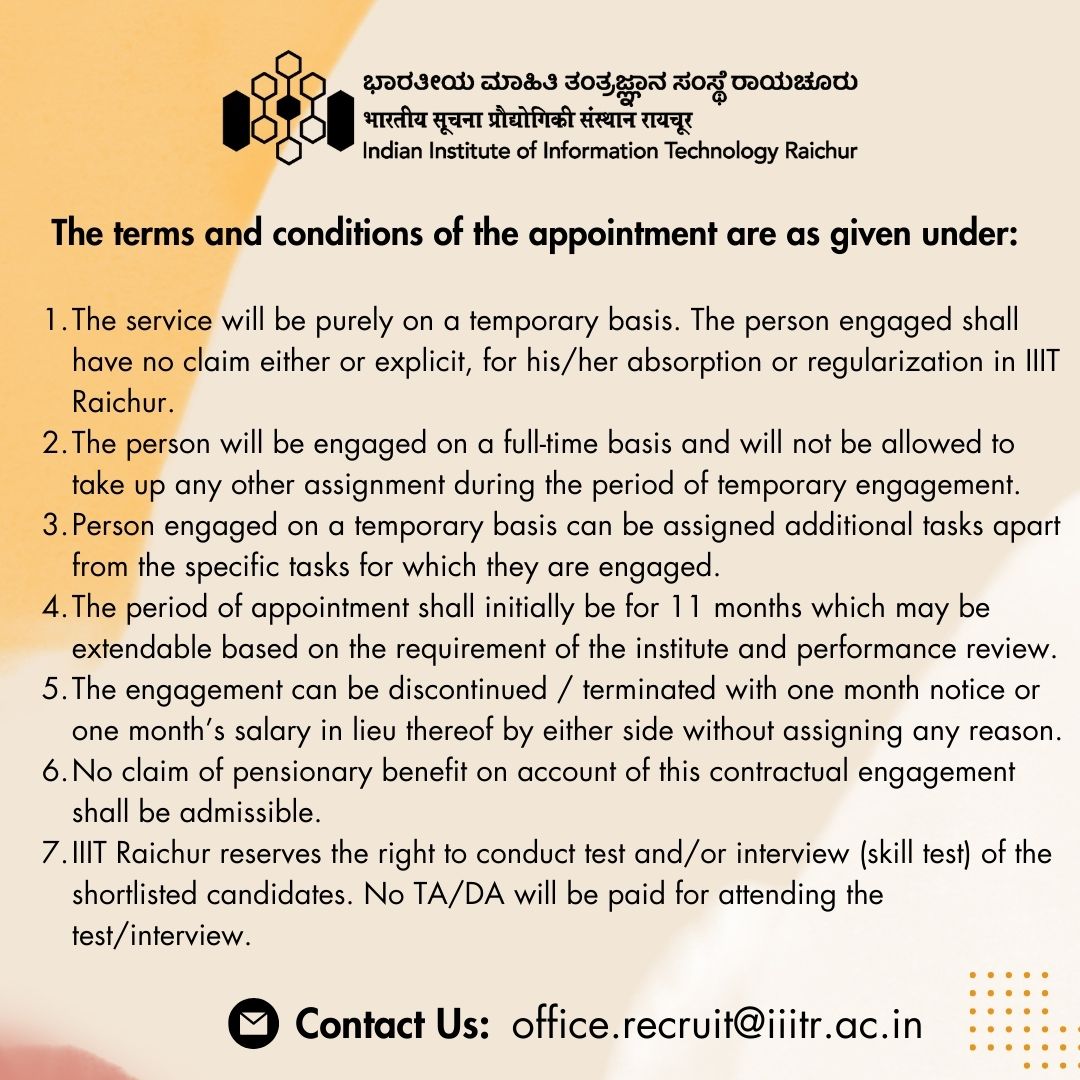 🚨 Hiring Alert!
IIIT Raichur is looking for a Network Administrator !  

Walk-in Interview: February 24, 2025
Location: IIIT Raichur, Karnataka  

Think you're the perfect fit? Check out the eligibility criteria and details in the post.  

Checkout our website for more details.