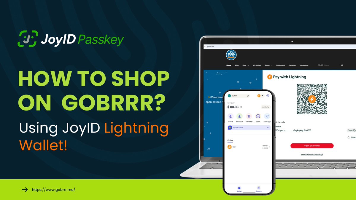 Already set up your JoyID Lightning Wallet? What apps can you use it with? ⚡

Second case: <a href="/GoBrrr_me/">Go₿rrr.me</a> 🥁

What is Go Brrr?
Go Brrr is a 3D design, on-demand printing, and open-source hardware shop based in Austria. It offers unique, customizable products and accepts Bitcoin