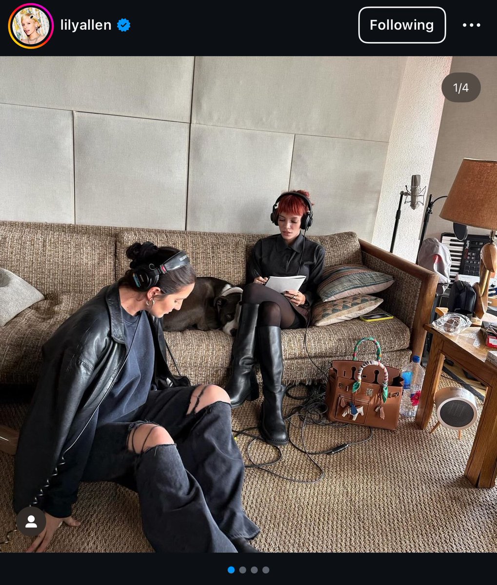 jwstarling's tweet photo. lily allen being back in a studio is a recession indicator https://t.co/WV8Qswpg1g