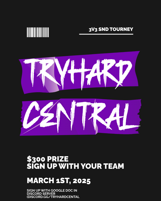 _tryhardcentral's tweet photo. SIGN UP NOW!!! LINK WILL BE IN OUR DISCORD

-Sign up with your trio
-FREE ENTRY
-SNIPER SND Black ops 6 https://t.co/OVwb8aSEBW