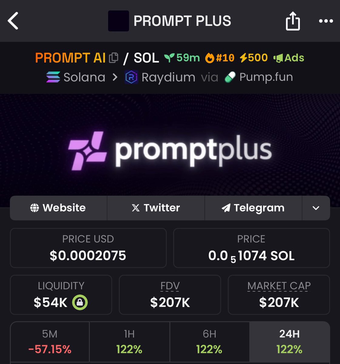 mintwardenn's tweet image. Aped into $PROMPT AI at $207k Market cap via TG

Ca: Fd9L2MZqu7wtKyKPkxpxo1my2s1kDtUhG4ynNS2R1mxZ

#promptai #solana #memecoin #promptplus
