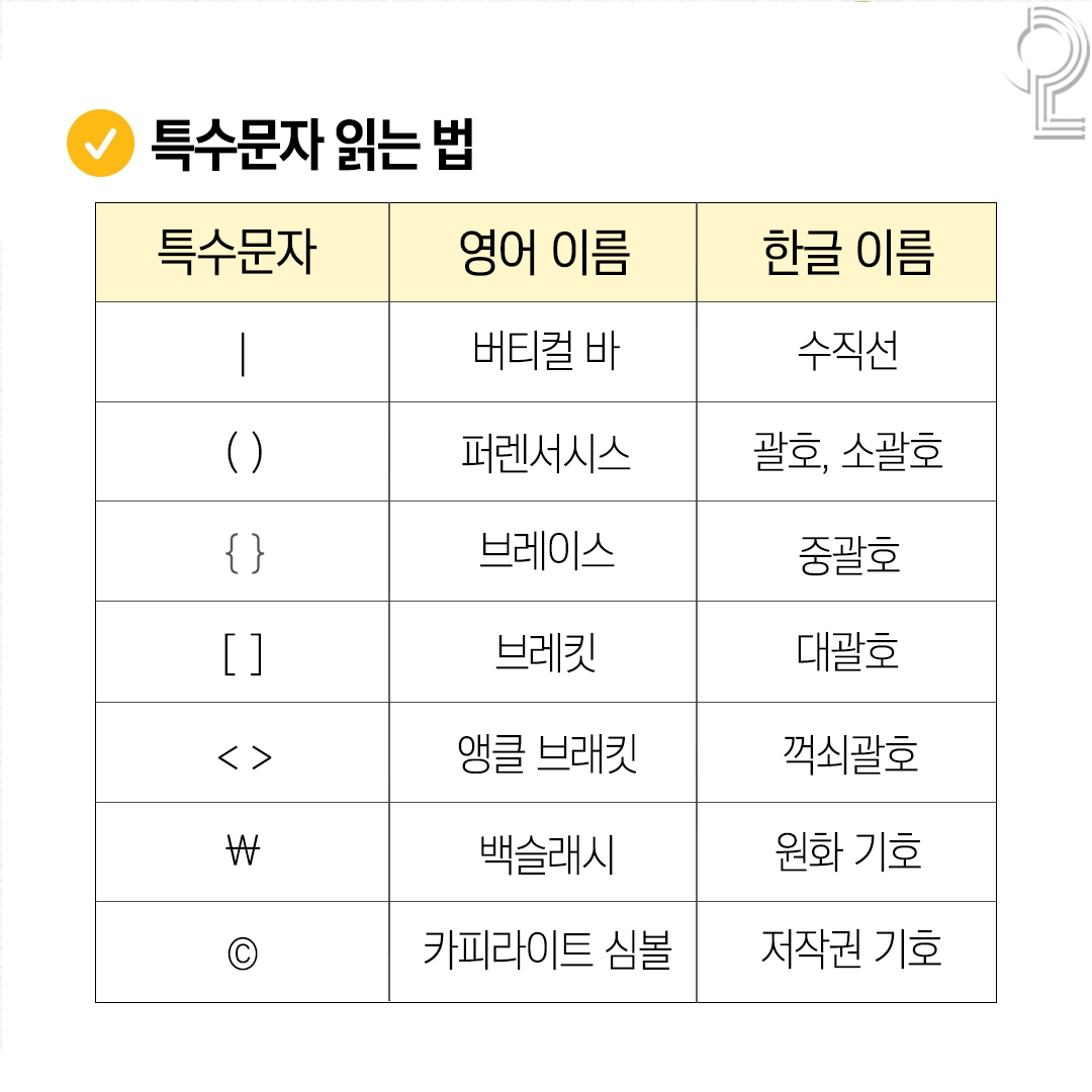 wildcatclub_'s tweet photo. 알아두면 유용한 특수문자 읽는 법 https://t.co/fprBmzNL9e