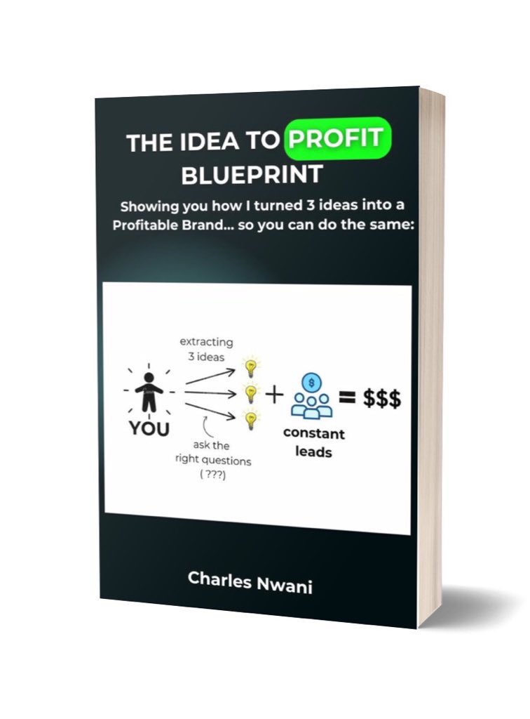 CharlesNwani_'s tweet image. Stop complicating it.

You only need 3 ideas to build a profitable brand on X

I’ve done it myself and for clients.

So I put together the ‘Idea to Profit blueprint’ showing you how.

Free for 48 hrs.

Want it?

• Follow me
• Reply ‘blueprint’

RT for your customized checklist