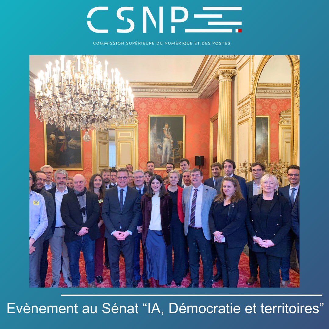Damien Michallet (@dmichallet) on Twitter photo Au <a href="/Senat/">Sénat</a> avec <a href="/ClaraChappaz/">Clara Chappaz</a>, ministre déléguée en charge de l'intelligence artificielle et du numérique.
Des échanges entre chercheurs, entrepreneurs et élus autour du dév. et de l’utilisation de #IA au profit de la démocratie et de nos territoires. <a href="/CSNUMPOST/">Commission Supérieure du Numérique et des Postes</a> #AIActionSummit Au <a href="/Senat/">Sénat</a> avec <a href="/ClaraChappaz/">Clara Chappaz</a>, ministre déléguée en charge de l'intelligence artificielle et du numérique.
Des échanges entre chercheurs, entrepreneurs et élus autour du dév. et de l’utilisation de #IA au profit de la démocratie et de nos territoires. <a href="/CSNUMPOST/">Commission Supérieure du Numérique et des Postes</a> #AIActionSummit