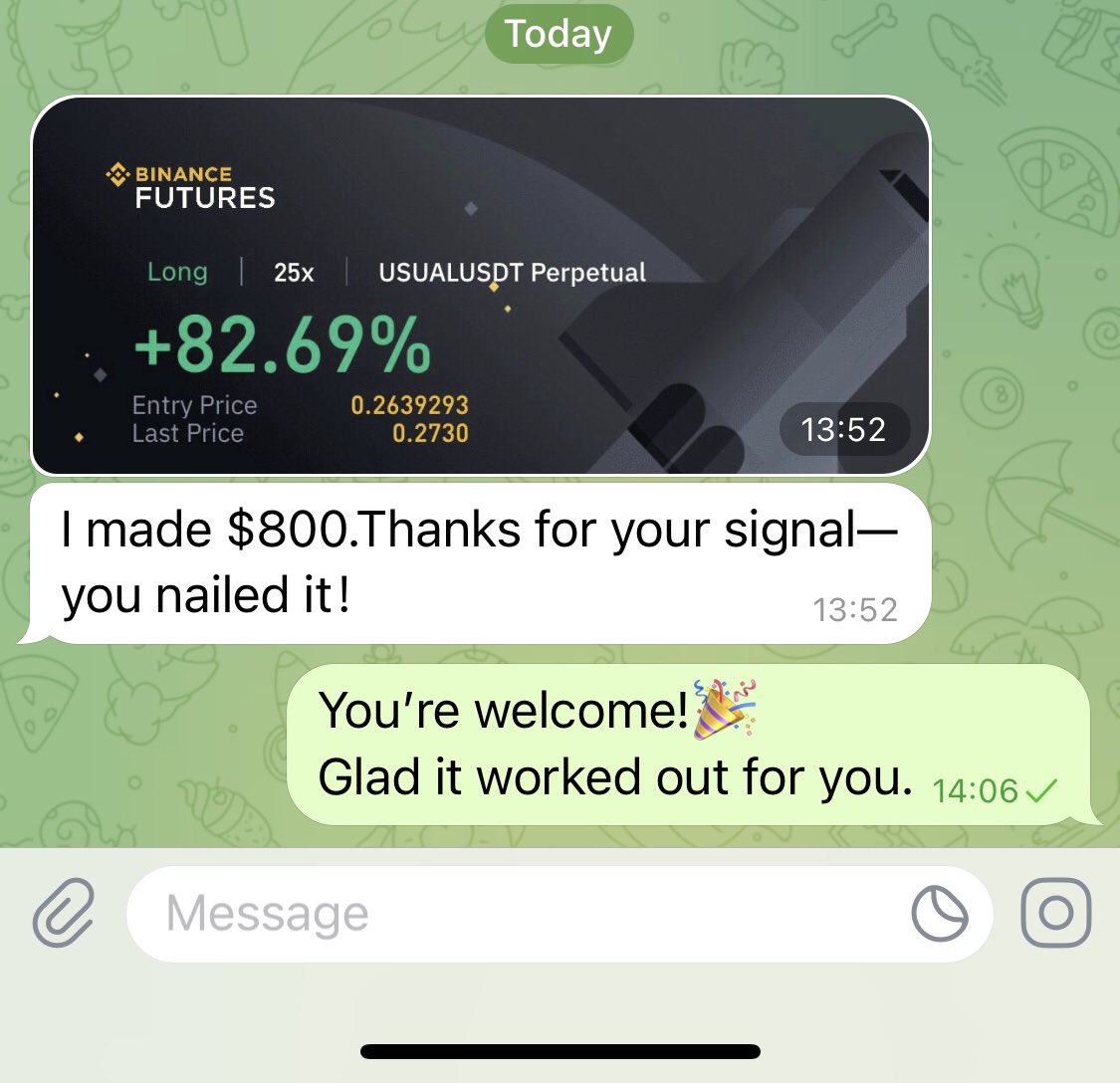 Someone just made $800 using my signal.   #USUAL

You know how it feels when you hear stories like this? Makes you wonder what you’re missing out on.

Imagine if that was you. What would you do with an extra $800?

#JUSTSAYIN—it’s not about the money, it’s about the