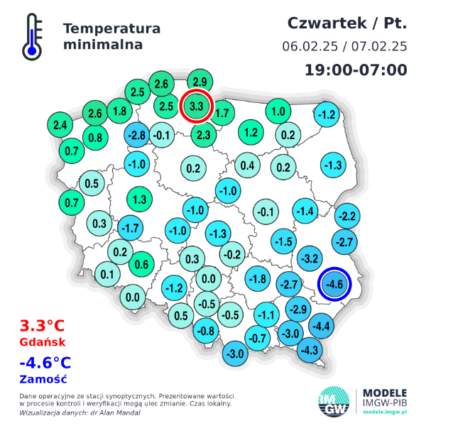 IMGWmeteo's tweet photo. 🌡Temperatury minimalne z minionej nocy oraz minimalna temperatura powietrza 07.02 na przestrzeni ostatnich lat.
#IMGW #IMGWCMM #bezpieczneferie https://t.co/1QqX8Ezv2V