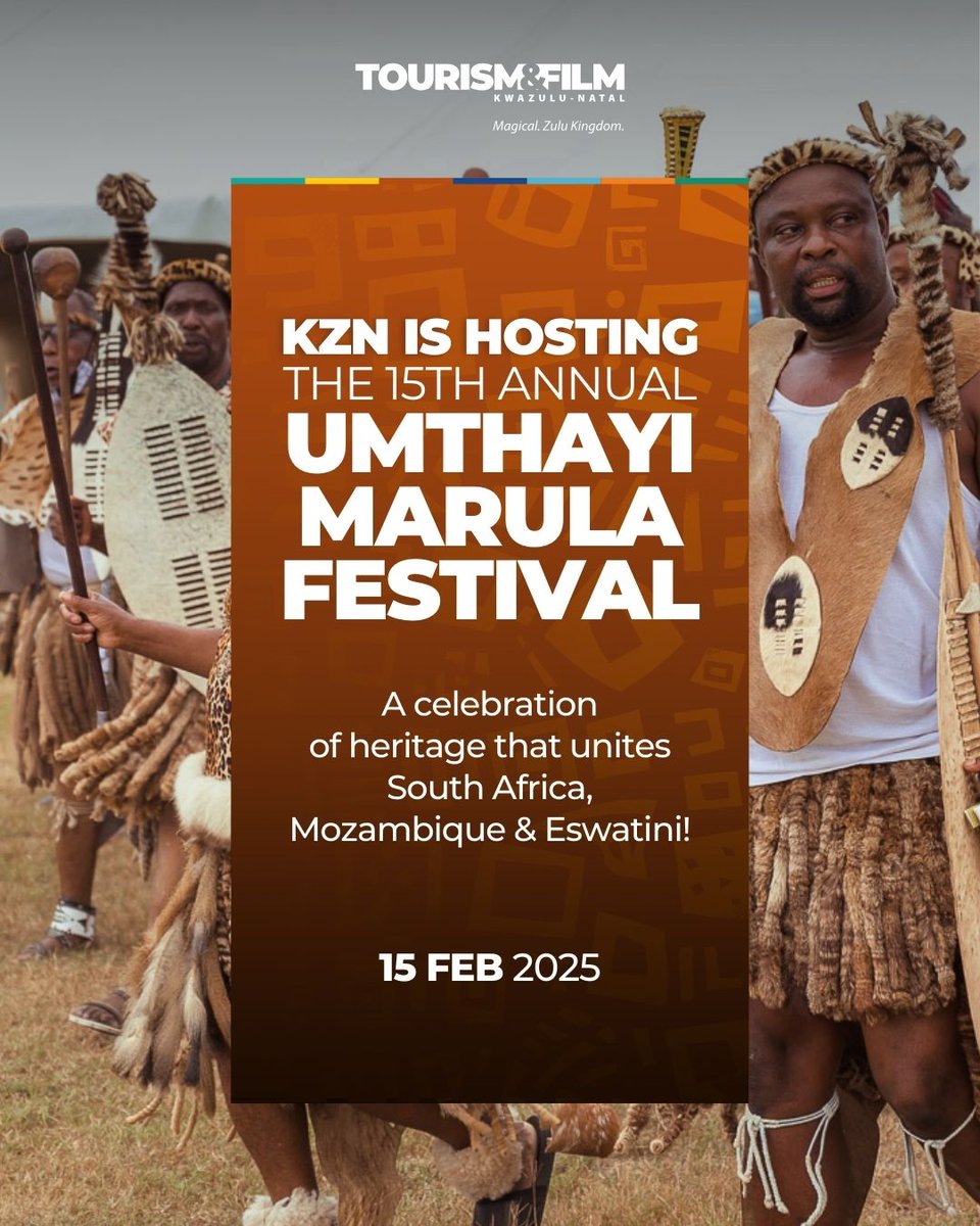 VisitKZN's tweet image. KwaZulu-Natal is proud to host the iconic Umthayi Festival 2025!
A celebration of culture, tradition, and tourism, Umthayi Festival is the heartbeat of the Tembe people’s First Fruits Ceremony, honouring the sacred marula harvest. #UmthayiFestival #VisitKZN #CulturalTourism
