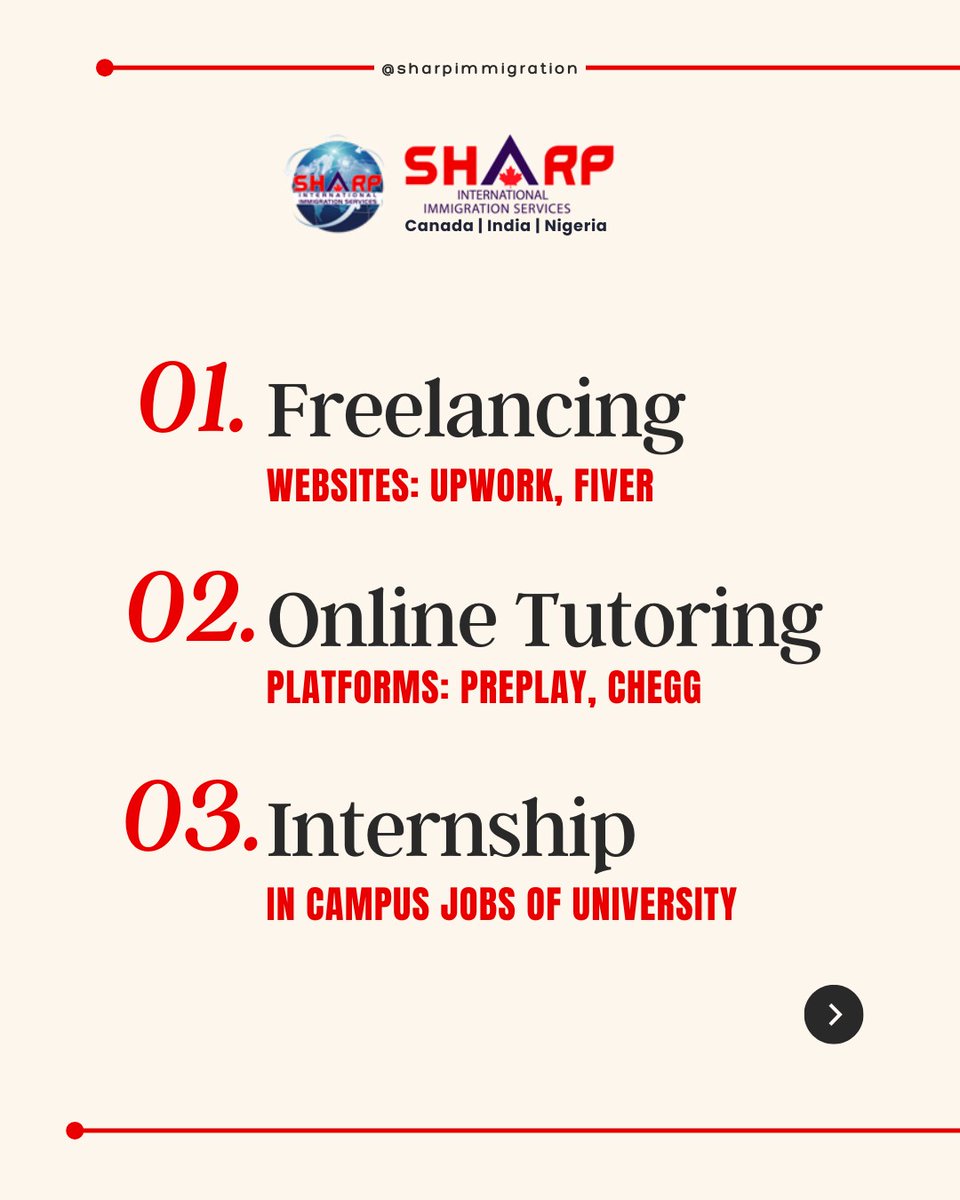 SharpImigration's tweet photo. How to earn as a student in abroad? here is portals which are helpful for all students.
#earninabroad #studyabroad #studentvisa #indvseng #canadavisa #canadaimmigration #india #studentvisa #sharpimmigration #helevier #travel https://t.co/BBymXf5uND