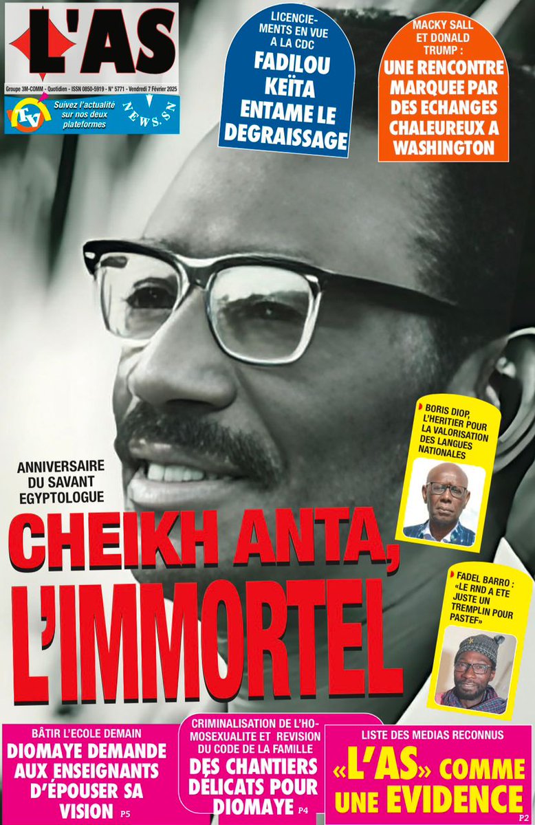 Immortel Cheikh Anta Diop
Une influence post-mortem planétaire, d'une brûlante actualité aujourd'hui avec l'ère du souverainisme planétaire. Ses idées n'ont pas pris une ride.