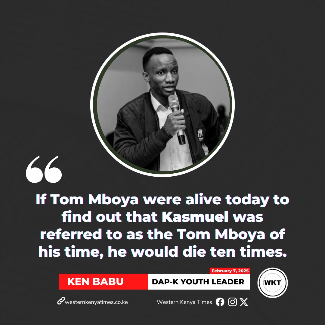 the_wkt's tweet photo. Ken Babu: If Tom Mboya were alive today to find out that Kasmuel was referred to as the Tom Mboya of his time, he would die ten times. #WKTUpdates #ThisIsWKT https://t.co/Vz28U4VCZB