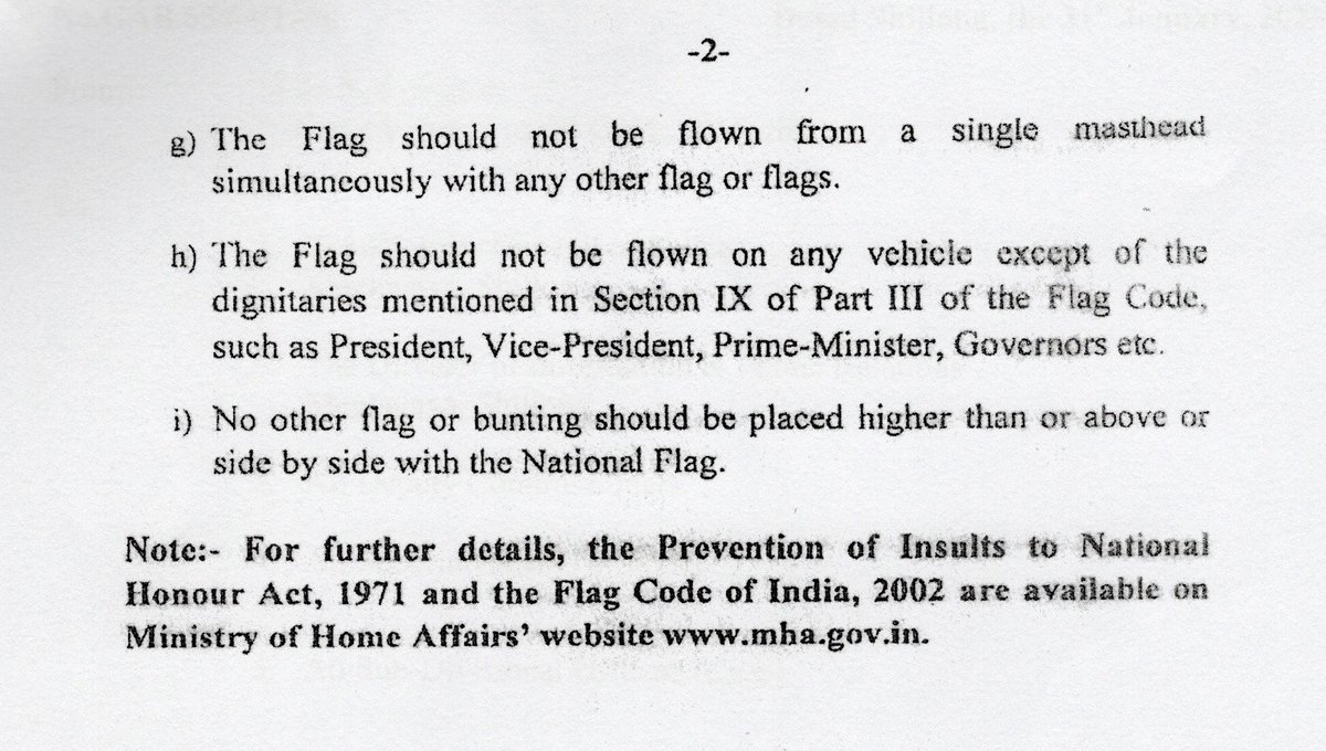 MeghalayaGov's tweet image. Strict compliance of the provisions of #FlagCode of #India @DiprMeghalaya @PIBHomeAffairs (meghalaya.gov.in/sites/default/…)