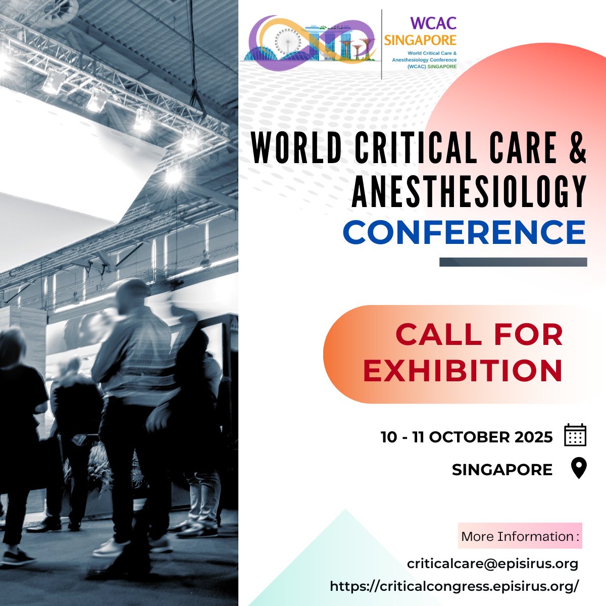 Episirus's tweet image. 🚨 EXHIBIT AT 2025WCAC! 📅 Dates: October 10-11, 2025 #2025WCAC #ExhibitWithUs #CriticalCareConference #AnesthesiologyInnovation #Singapore2025 #NetworkingEvent #HealthcareSolutions