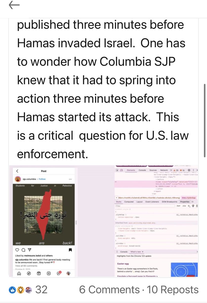 Mr_Andrew_Fox's tweet photo. In the UK, whilst the largest massacre of Jews since the Holocaust was ongoing, the Palestine Solidarity Campaign announced their intention to protest against *Israel*.

In the USA, the Columbia chapter of Students for Justice in Palestine reactivated on 7th October *just before* the massacre began.

This is not a coincidence. We need investigations into who funds and controls these fifth column organisations—and prosecutions for links to terrorism.