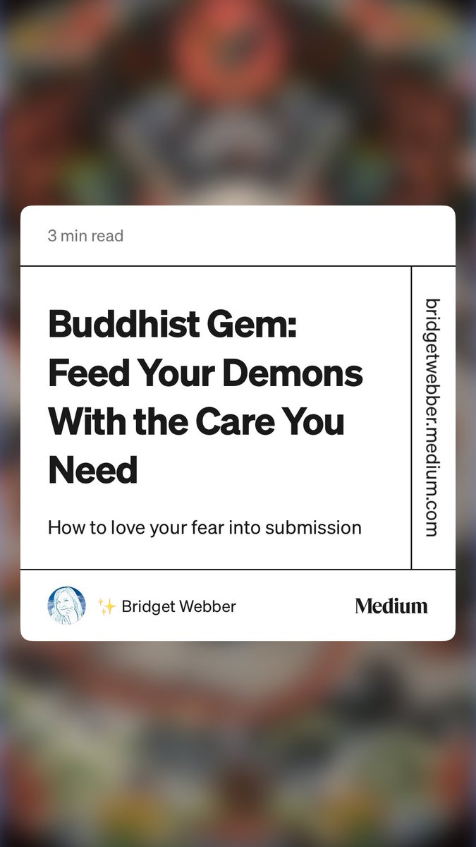 DFeazelle's tweet photo. “Buddhist Gem: Feed Your Demons With the Care You Need” by ✨ Bridget Webber https://t.co/pDrSFNn1Px https://t.co/q3wyHshaMO
