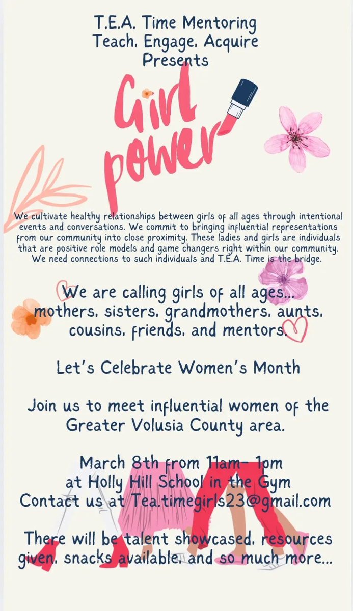 We are looking for local women who are interested in a free vendor table at our Girl Power event on March 8th. Contact information available on the flyer!