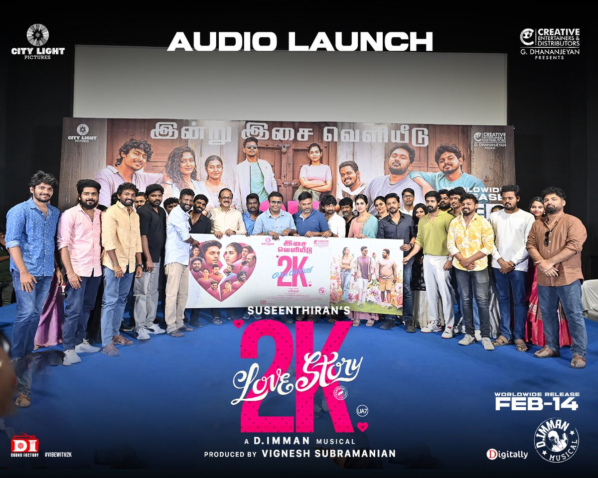 Kollywood Cinima (@kollywoodcinima) on Twitter photo #2KLoveStory celebrates the successful audio launch with an incredible team!
Excited to bring the Youthful sounds on the big screens this Feb 14 ๐
#2KLoveStoryFrom14thFeb โค๏ธ
#2KLoveStoryAudioLaunch
<a href="/Dir_Susi/">vennila production</a> <a href="/immancomposer/">D.IMMAN</a> <a href="/iamjagaveer/">Jagaveer</a> <a href="/dhananjayang/">G Dhananjeyan</a> <a href="/MeenakshiGovin2/">Meenakshi Govindharajan</a> #2KLoveStory celebrates the successful audio launch with an incredible team!
Excited to bring the Youthful sounds on the big screens this Feb 14 ๐
#2KLoveStoryFrom14thFeb โค๏ธ
#2KLoveStoryAudioLaunch
<a href="/Dir_Susi/">vennila production</a> <a href="/immancomposer/">D.IMMAN</a> <a href="/iamjagaveer/">Jagaveer</a> <a href="/dhananjayang/">G Dhananjeyan</a> <a href="/MeenakshiGovin2/">Meenakshi Govindharajan</a>