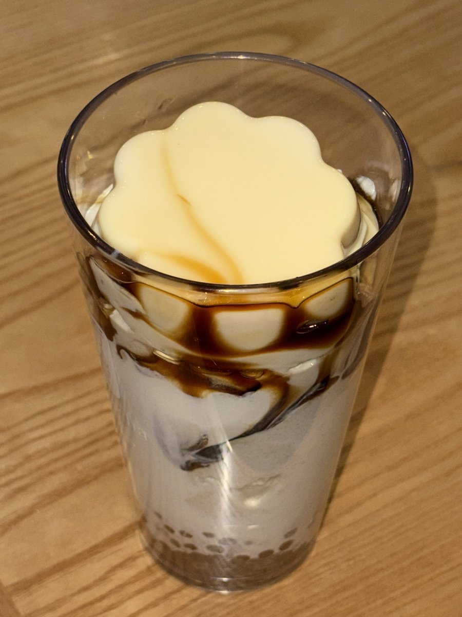 공차 신메뉴 마히다 얘들아 
흑당두부푸딩.. 🍮