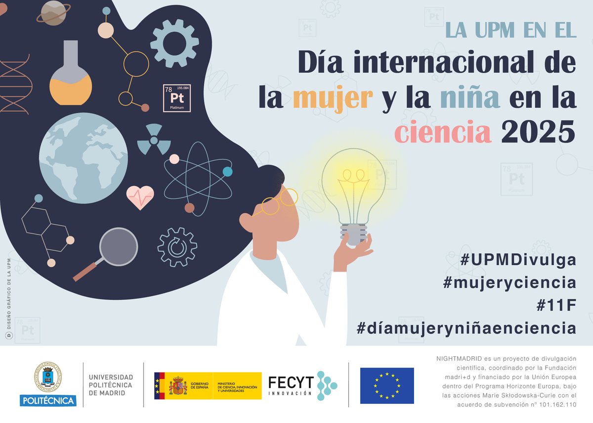 OTRI UPM (@otri_upm) on Twitter photo 🎉👩🔬 Este 11 de febrero celebramos el Día Internacional de la Mujer y la Niña en la Ciencia en <a href="/La_UPM/">Universidad Politécnica de Madrid</a>. Charlas, talleres y actividades que inspiran el futuro de la ciencia en igualdad. ¡Te esperamos!
Más info🔗 eventos.upm.es/128445/program…
#11F #UPMDivulga 🎉👩🔬 Este 11 de febrero celebramos el Día Internacional de la Mujer y la Niña en la Ciencia en <a href="/La_UPM/">Universidad Politécnica de Madrid</a>. Charlas, talleres y actividades que inspiran el futuro de la ciencia en igualdad. ¡Te esperamos!
Más info🔗 eventos.upm.es/128445/program…
#11F #UPMDivulga