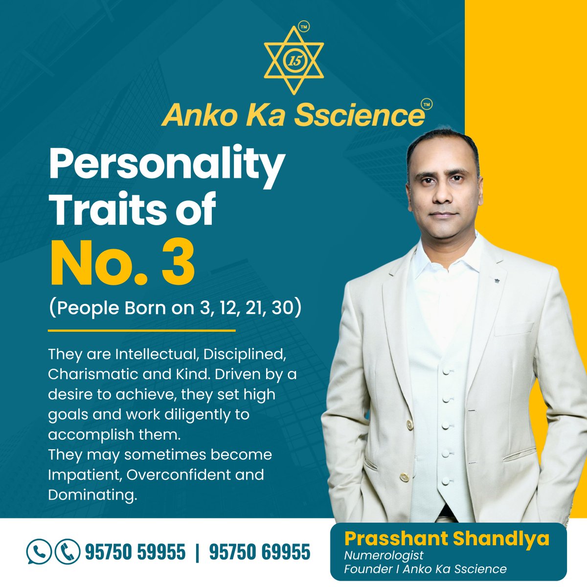 NuVasStro's tweet photo. The Power of Number 3 โ Born to Inspire & Achieve! ๐
๐ Consult with Prasshant Shandlya today!
95750 59955, 95750 69955
Prasshant Shandlya | Numerologist | Founder | Anko Ka Sscience
#AnkoKaSscience #Number3Vibes #NumerologyPower #BornToInspire #NumerologyForSuccess #GoalDriven https://t.co/VxqTN2c5Ok