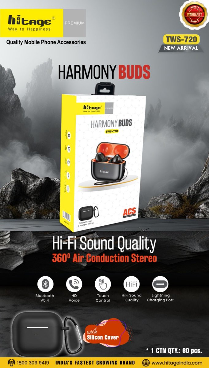 9Hitage's tweet photo. #Hitage
#Quality Mobile Phone Accessories
#New Arrival
#TWS-720 HARMONY BUDS
#30H Music with Case
#360 Degree Air Conduction Stereo
#Free Silicon Case with Hanger
#Lightning Charging Port
#Color: 3 (Three) Black, White & Blue
#Ctn: 60 pcs https://t.co/pBvb6ZBC3I