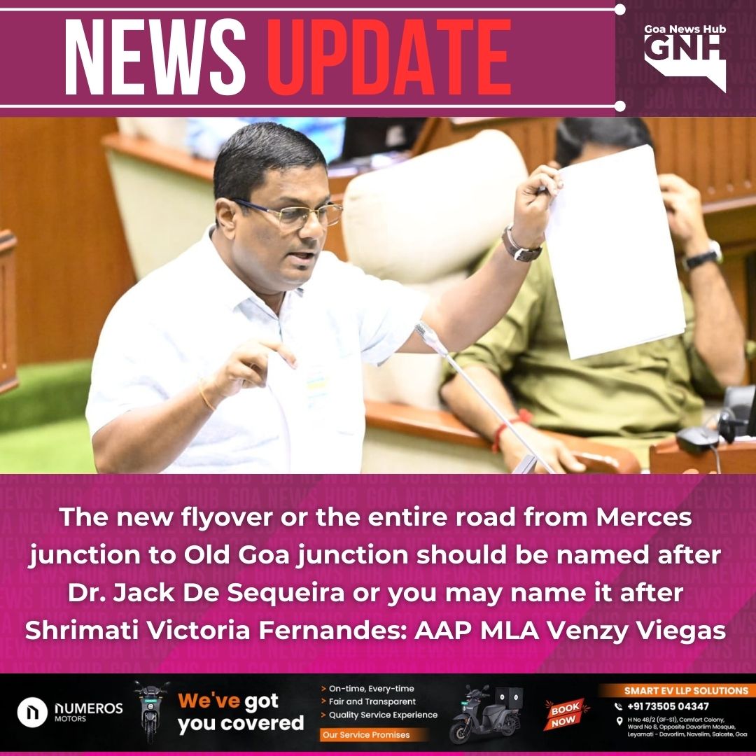 goanewshub's tweet image. The new flyover or the entire road from Merces junction to Old Goa junction should be named after Dr. Jack De Sequeira or you may name it after Shrimati Victoria Fernandes: AAP MLA Venzy Viegas. 
@VenzyViegas 
#GoaPolitics #AAPGoa #PublicRecognition #GoaDevelopment