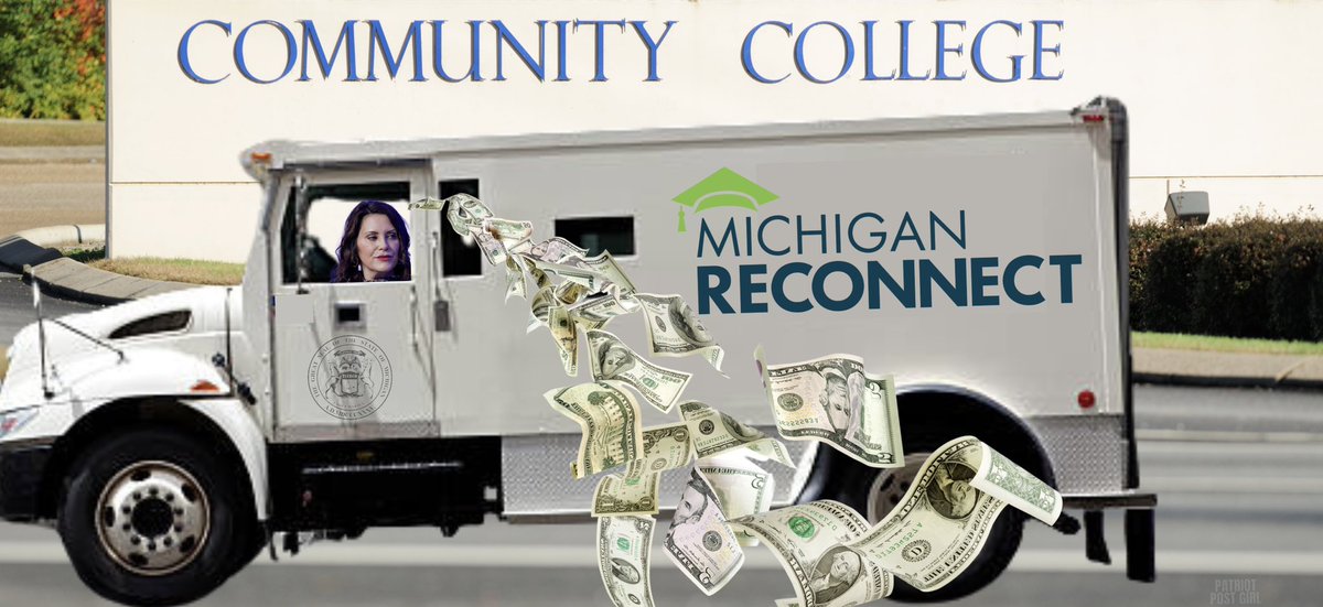 PatriotPostGirl's tweet photo. Governor Whitmer’s bloated budget allocates $50M of your hard-earned tax money for universal community college, despite only a 12% graduation rate. #PoorMichigan pays whether or not students graduate.
#PoorMichiganInvestment https://t.co/lLOdex9pm9