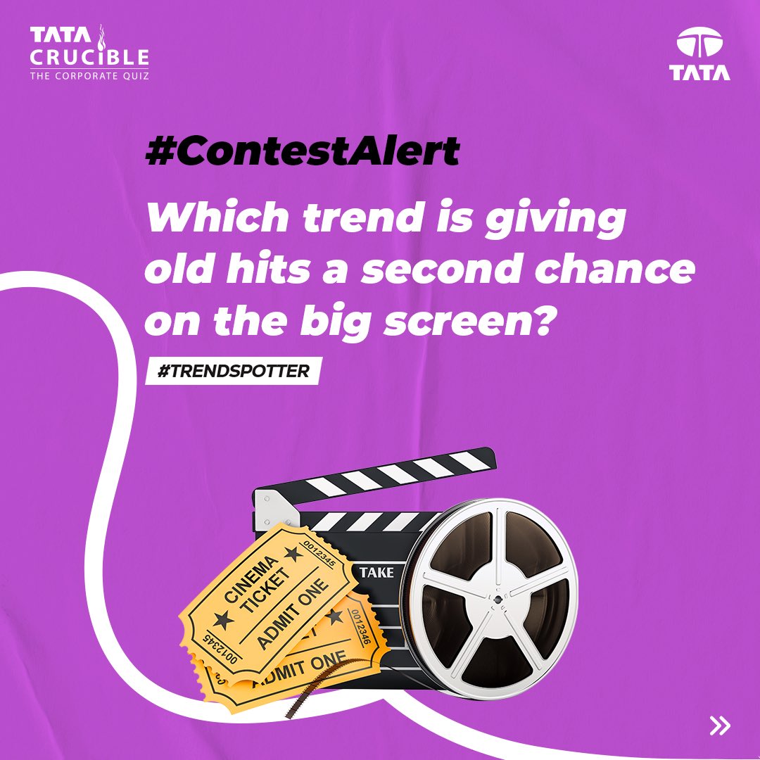 Tata_Crucible's tweet photo. Which trend is giving timeless favourites a second chance at stardom? 🎬​

Think you know it? Check the next slide for some clues! 💡​

Drop your guess in the comments of this post on Instagram for a chance to WIN exciting prizes*! 🎁💬 ​​
🔗 https://t.co/eORMM83DYi? https://t.co/FQ0fcNHHP6
