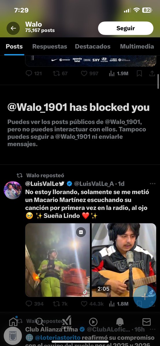 Alr23117's tweet photo. De tantas domadas a @Walo_1901 me bloqueó. Típico de cagon que arruga, no me sorprende x algo es hincha de ese circo llamado Alianza Lima https://t.co/7vjZy3nmoD