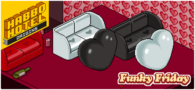 Habbo Hotel: Origins (@habboorigins) on Twitter photo ๐๐'๐ ๐๐จ๐ก๐๐ฌ ๐๐ฅ๐๐๐๐ฌ ๐๏ธ
To be one of 20 winners of these two new sofas and two new Giant Hearts, all you need to do is repost this! Winners picked Monday.
๐ ๐๐๐ ๐๐ต๐ฒ ๐ป๐ฒ๐ ๐ณ๐๐ฟ๐ป๐ถ ๐ถ๐ป-๐ด๐ฎ๐บ๐ฒ
These are available from the Funky Friday section of the ๐๐'๐ ๐๐จ๐ก๐๐ฌ ๐๐ฅ๐๐๐๐ฌ ๐๏ธ
To be one of 20 winners of these two new sofas and two new Giant Hearts, all you need to do is repost this! Winners picked Monday.
๐ ๐๐๐ ๐๐ต๐ฒ ๐ป๐ฒ๐ ๐ณ๐๐ฟ๐ป๐ถ ๐ถ๐ป-๐ด๐ฎ๐บ๐ฒ
These are available from the Funky Friday section of the