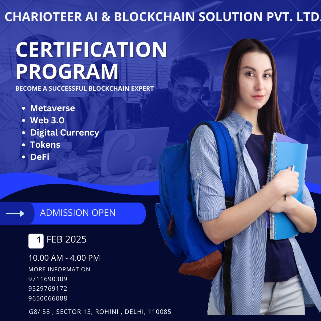 mentorweb3's tweet photo. Is India ready for Blockchain?

Lack of education &amp; rising frauds make it tough. Charioteer AI &amp; Blockchain Solutions is here to change that! 

✅ ISO-certified training
✅ Expert mentorship
✅ Global collaborations

Building the future of Web3 &amp; AI! Stay tuned. https://t.co/aNfxausezI