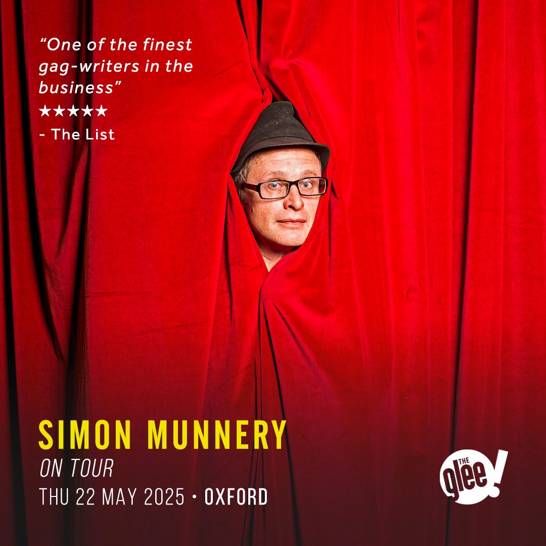 The Glee Club Oxford (@gleecluboxford) on Twitter photo 📢 NEW SHOW: <a href="/SIMONMUNNERY/">simon munnery</a> – ‘one of the all-time great British stand-ups’ (Stewart Lee) – heads to The Glee Club Oxford on Thu 22nd May!
Expect all your classic Munnery one-liners, sketches and anecdotes from the British Comedy Award nominee
🎟️ bit.ly/SimonMunneryOx… 📢 NEW SHOW: <a href="/SIMONMUNNERY/">simon munnery</a> – ‘one of the all-time great British stand-ups’ (Stewart Lee) – heads to The Glee Club Oxford on Thu 22nd May!
Expect all your classic Munnery one-liners, sketches and anecdotes from the British Comedy Award nominee
🎟️ bit.ly/SimonMunneryOx…
