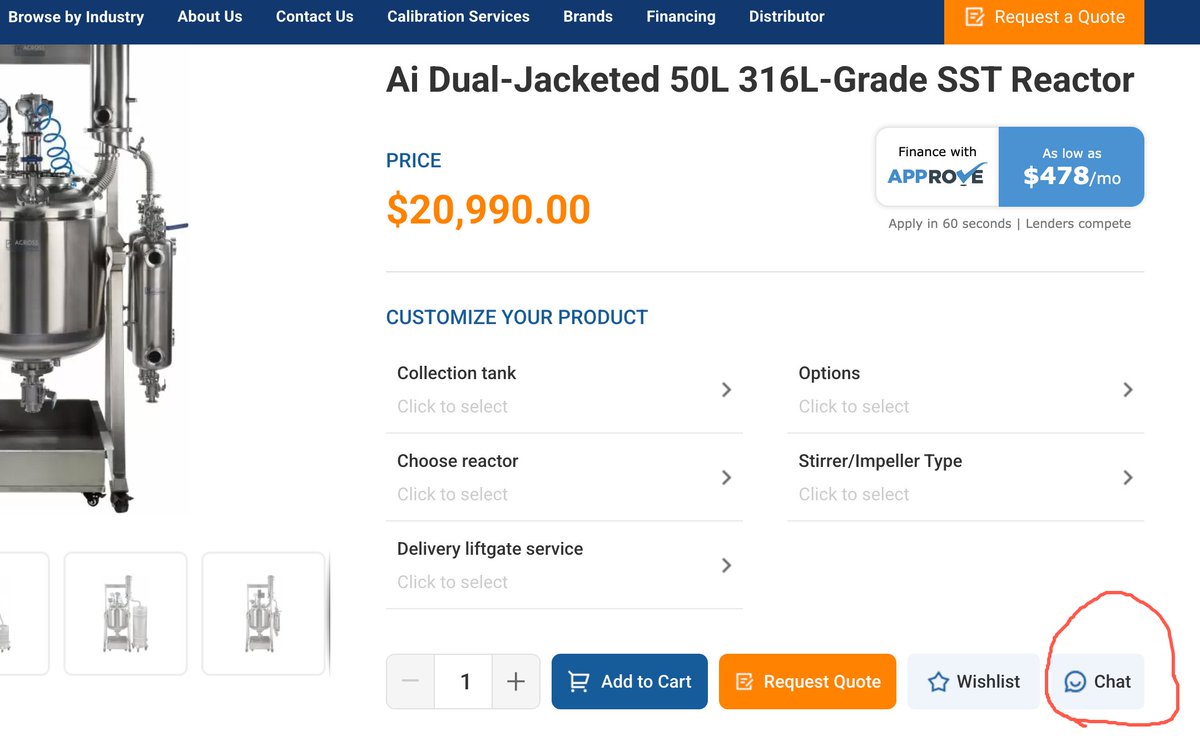 I like this placement of the chat CTA near the add-to-cart button.
