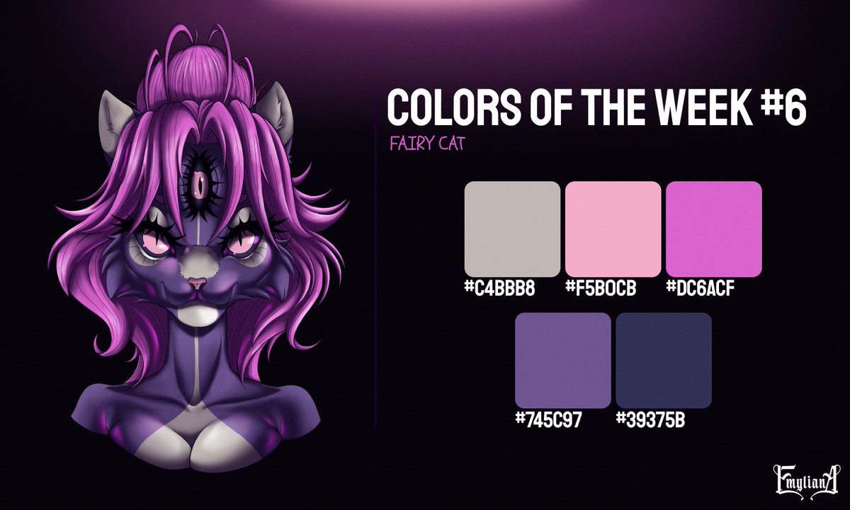 Emyliana_art's tweet photo. Colors of the Week #6 โ Purple vibes! ๐โจ
This time, I pictured a mystical little cat... Sala-gadoola-menchick-bool-la ! ๐ฎ๐ฑ
#commissionopen #colorsoftheweek #furryart #furryfandom #art https://t.co/Kqzci5VF0C