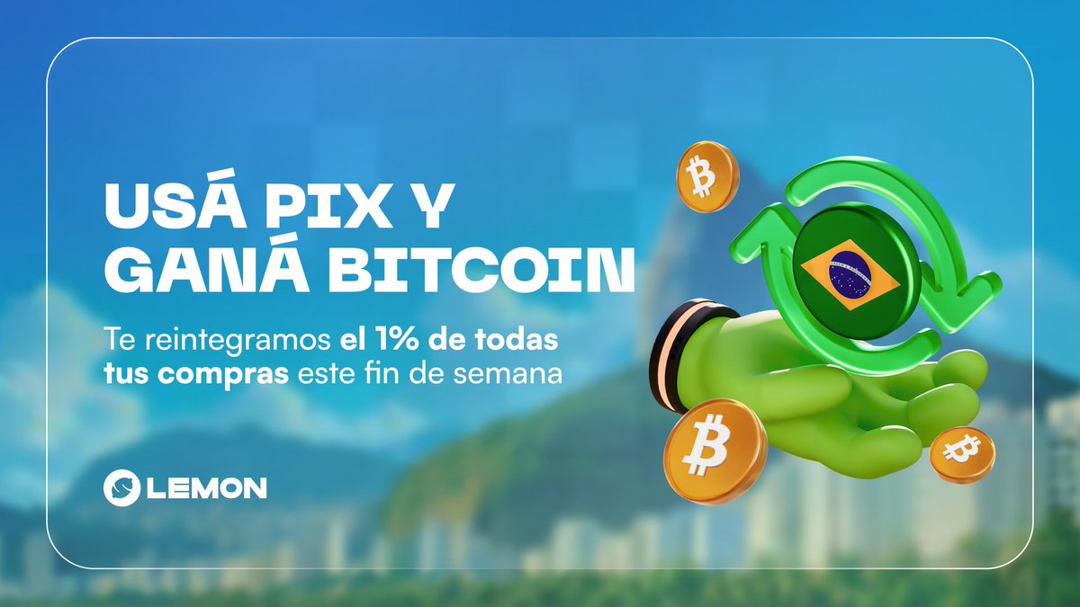 USÁ PIX Y GANÁ BITCOIN 🤑🇧🇷 Desde hoy hasta el domingo inclusive, todas  las compras que hagas con PIX en Brasil tienen 1% de reintegro en $BTC.  Podés pagar con pesos o