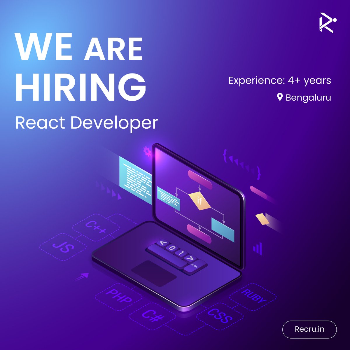 Recruin | Hiring for Web3 (@recru_in) on Twitter photo We're hiring for a leading IT Consulting firm๐
๐ Location: Bangalore | ๐ผ Experience: 4+ years
Send your CVs to cv@recru.in. Mention the role and location you are applying for in the mail.
#jobposting #hiring #hiringpost #reactdeveloper We're hiring for a leading IT Consulting firm๐
๐ Location: Bangalore | ๐ผ Experience: 4+ years
Send your CVs to cv@recru.in. Mention the role and location you are applying for in the mail.
#jobposting #hiring #hiringpost #reactdeveloper