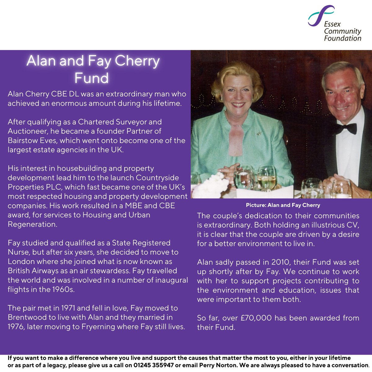 As February marks the month of love ❤️, we celebrate couples who have created Funds with us and continue to make positive impacts on the communities they love.

This week's #FundHolderFriday features the Alan and Fay Cherry Fund.
