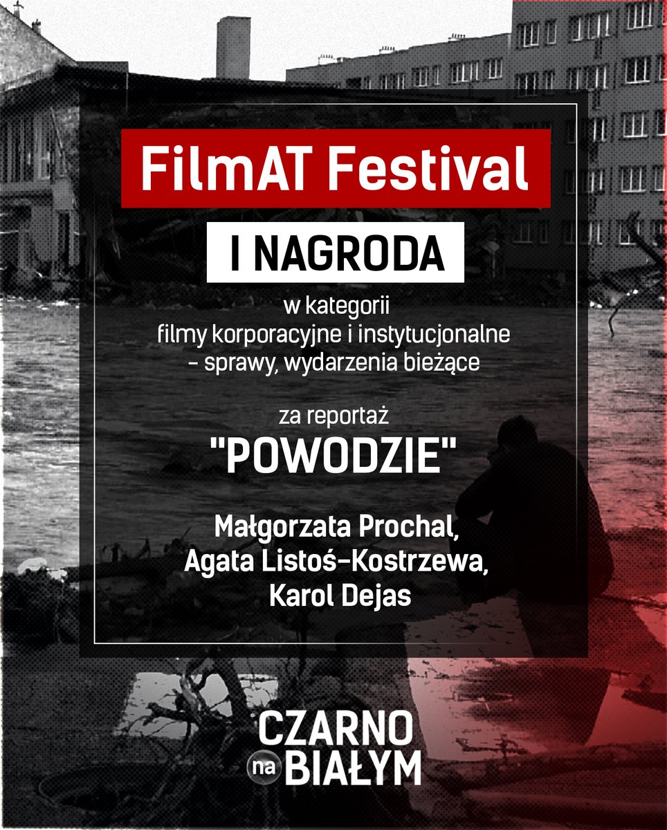 Miło nam poinformować, iż reportaż "Powodzie" autorstwa <a href="/GosiaProchal/">Gosia Prochal</a>, <a href="/AgataListos/">Agata</a> i <a href="/KarolDejas/">Karol Dejas</a> został nagrodzony na FilmAT Festival.

Polecamy do obejrzenia w TVN24 GO: tvn24.pl/go/programy,7/…