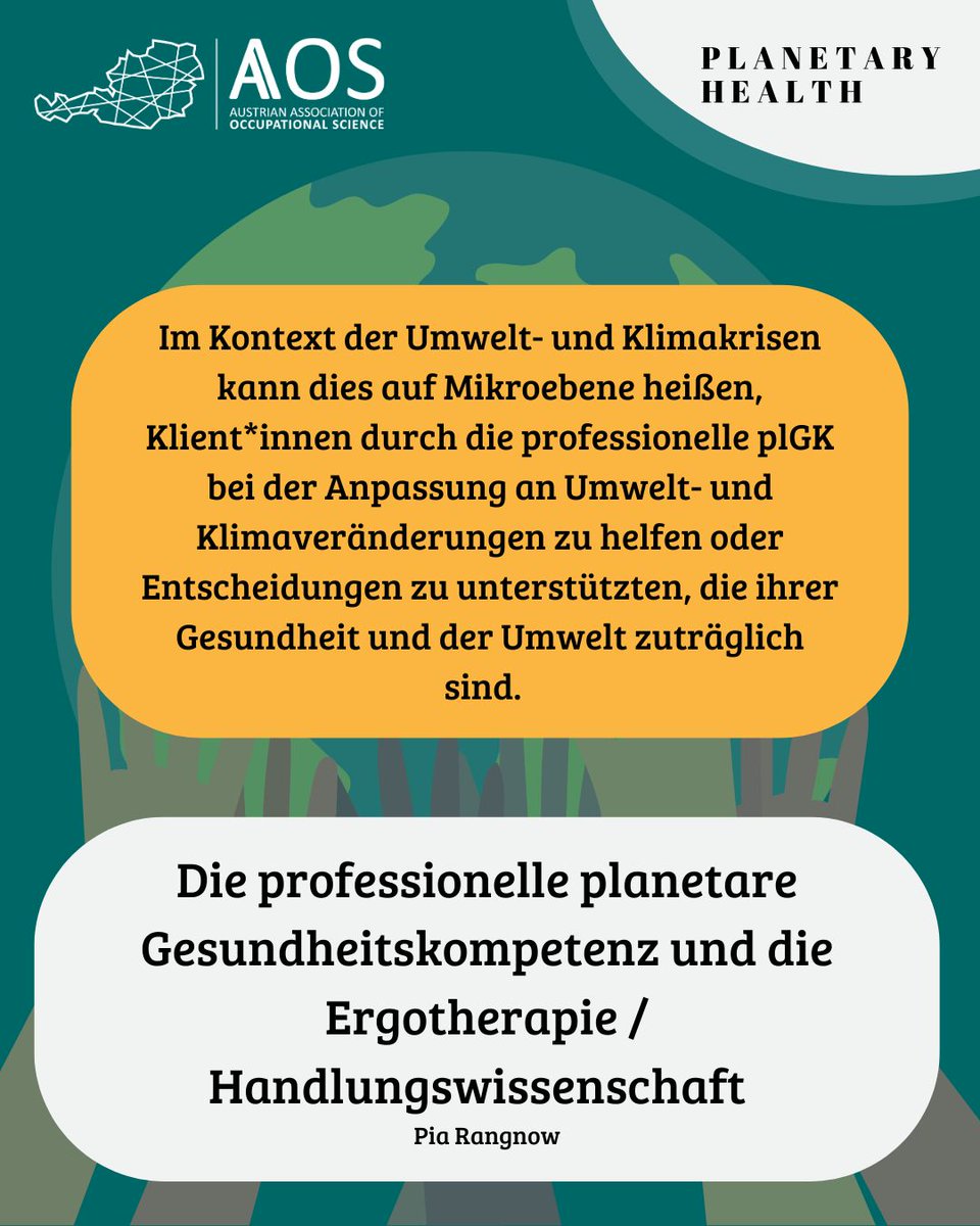 In einem vorherigen Post ging es um die planetare Gesundheitskompetenz (plGK) – In diesem Post geht es um die professionelle plGK von Ergotherapeut*innen. Die professionelle GK umfasst die Fähigkeit und Motivation, Gesundheitsinformationen zu verstehen und einzusetzen.