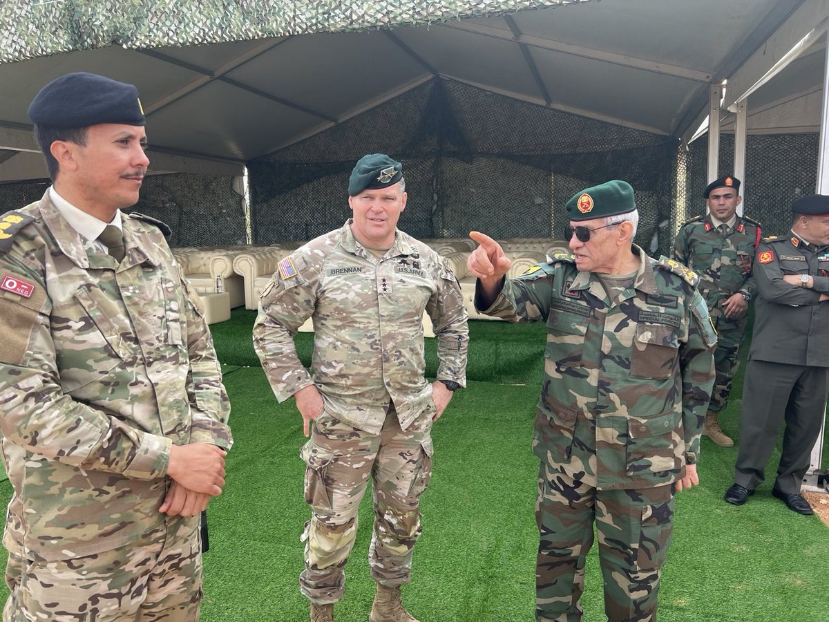 USAfricaCommand's tweet photo. Lt. Gen. Brennan and Brig. Gen. Keravuori make their 1st visit to #Sirte to meet with LNA Lt. Gen. Saddam Haftar to discuss U.S.-#Libya security cooperation &amp; receive briefs at the 5+5 JMC’s headquarters. https://t.co/mBI2Y0ILpM