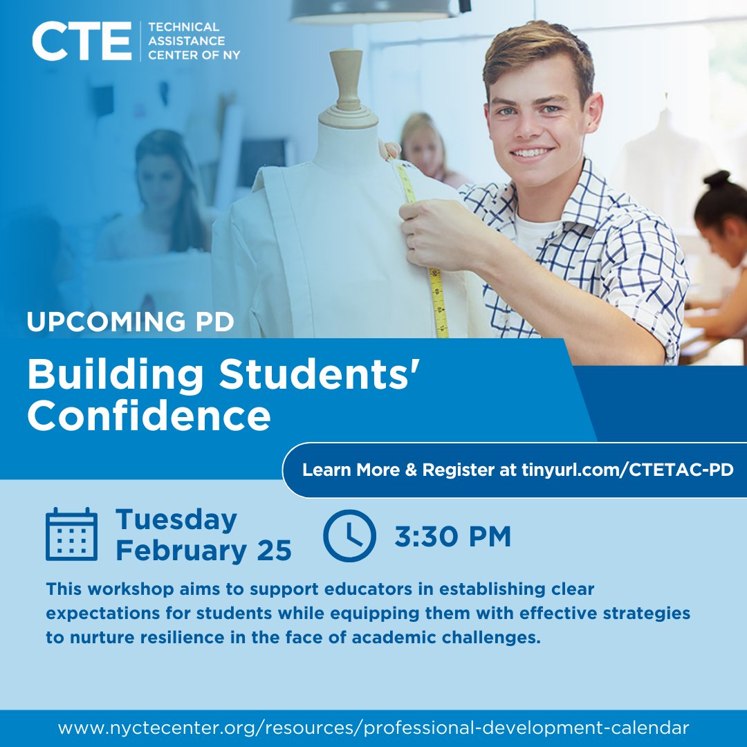 This workshop aims to support educators in establishing clear expectations for students while equipping them with effective strategies to nurture resilience in the face of academic challenges.

Register at ow.ly/GY4650UExQ4