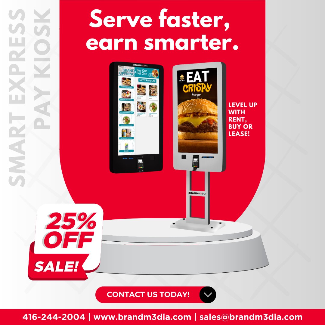 brandm3diagroup's tweet image. 💳 Faster checkouts, happier customers! 🚀 Brand M3dia’s Smart Express Pay Kiosk delivers seamless, touch digital display ordering with:

#AIRobotRental #DigitalDisplay #TouchKiosk #BrandM3dia #InnovationInAction #brandm3dia #interactive