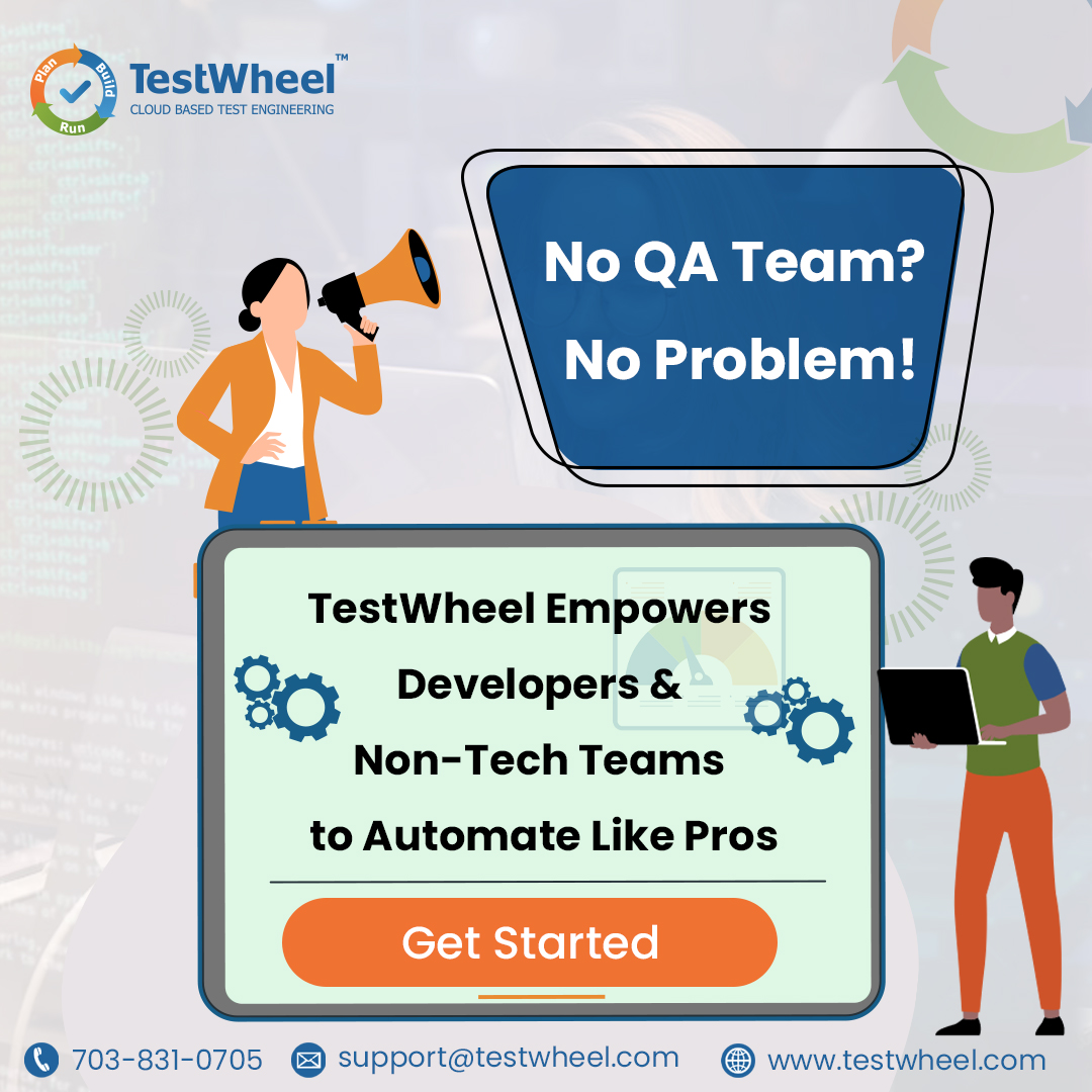 TestWheel_Off's tweet image. No QA Team? No Problem! 💡 TestWheel empowers developers &amp;amp; non-tech teams to automate testing like pros—no coding skills required! 

Say goodbye to manual testing hassles and hello to seamless automation, faster releases, and bug-free software! ⚡

Visit: testwheel.com