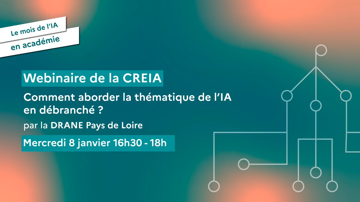 🎓 Sommet de l’IA : CREIA #7

 🚀 Comment aborder l’#IA en débranché ?

Découvrez  ou redécouvrez le premier webinaire @edu_num via #CREIA du mois de l’IA en académie, animé par la DRANE Pays de la Loire !

📺tube-institutionnel.apps.education.fr/w/3ubtNkf6ekiV…
