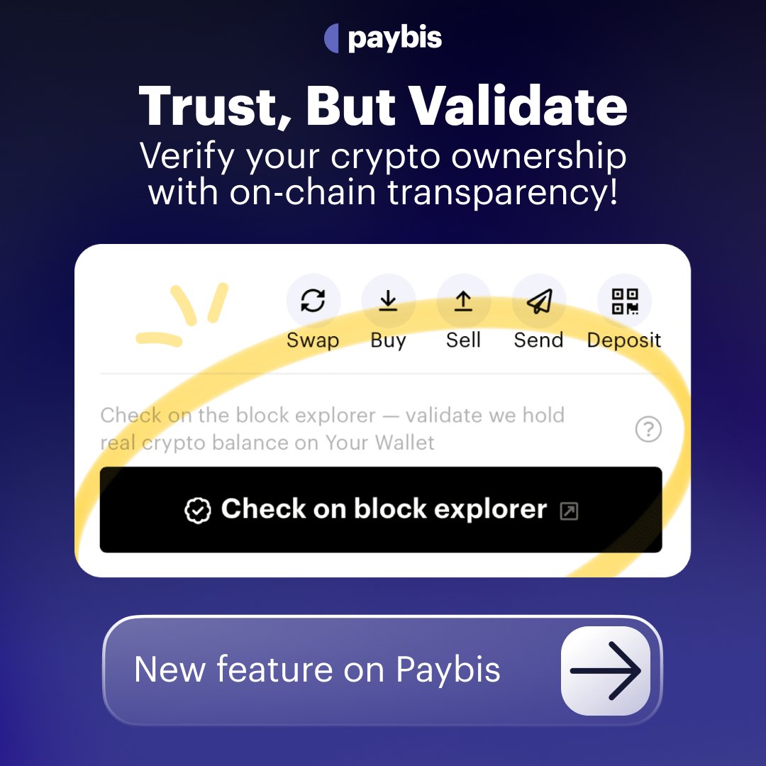 🚨 New Feature Alert 🔒 You can now do on-chain balance validation on Paybis!

To provide our customers with that extra layer of security and transparency, we introduced on-chain balance validation, so you can now independently verify your crypto holdings directly on the