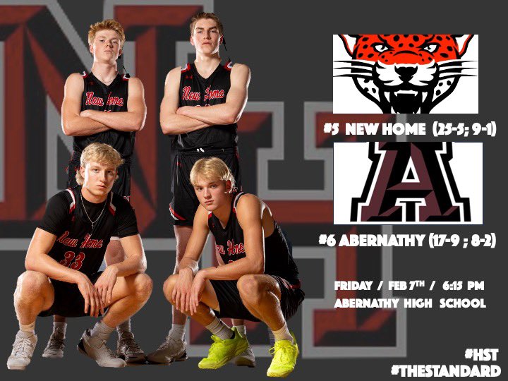 NH Leopards ๐ โ #HST (@newhomehoops) on Twitter photo ๐ 2A #5 New Home (25-5; 9-1)
๐ 2A #6 Abernathy (17-9; 8-2)
๐
Feb 7, 2025
๐ Abernathy HS
๐ Abernathy, TX
โฐ 6:15 PM
<a href="/STBA_TX/">STBA-TX.com</a> <a href="/806hsscmedia/">Jasone Pearson</a> <a href="/pchristy11/">Pete Christy</a> <a href="/hoopinsider/">Hoopinsider</a> ๐ 2A #5 New Home (25-5; 9-1)
๐ 2A #6 Abernathy (17-9; 8-2)
๐
Feb 7, 2025
๐ Abernathy HS
๐ Abernathy, TX
โฐ 6:15 PM
<a href="/STBA_TX/">STBA-TX.com</a> <a href="/806hsscmedia/">Jasone Pearson</a> <a href="/pchristy11/">Pete Christy</a> <a href="/hoopinsider/">Hoopinsider</a>