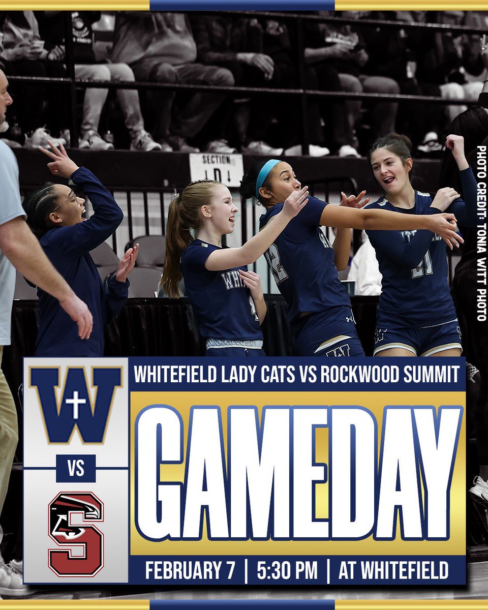 IT’S GAMEDAY‼️
and
IT’S HOMECOMING at Whitefield Academy tonight!

Lady Cats (17-6) will kick the night off by hosting Rockwood Summit out of St. Louis, MO.

🆚 Rockwood Summit HS
⏰ 5:30
📍Whitefield Academy
🎟️ Cash/Card at the gate